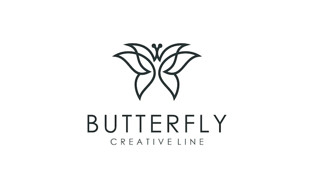 Amazing butterfly logo outline vector