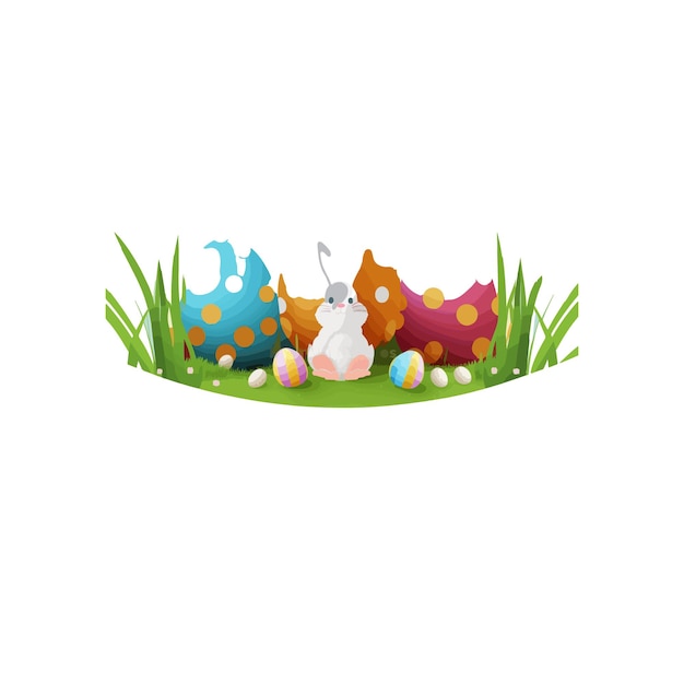 Vector amazing and classic easter background and easter logo