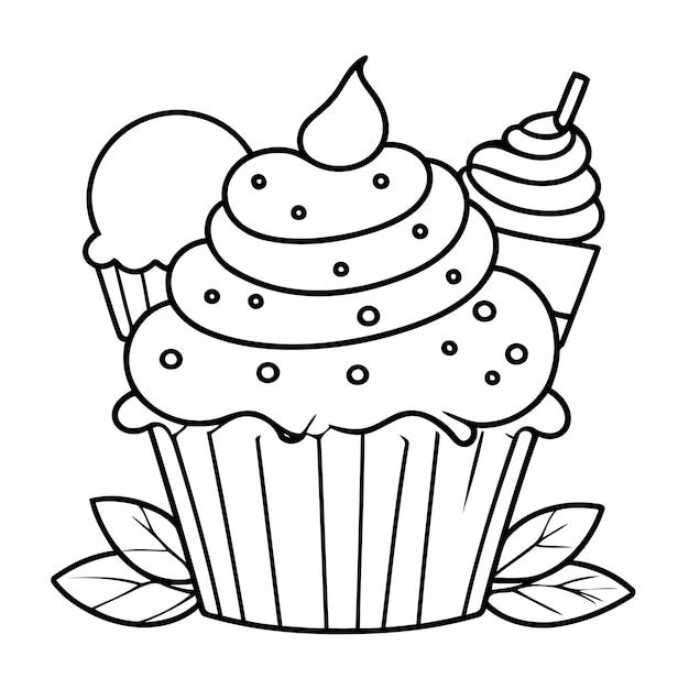 Amazing cupcake shop drawing for toddlers