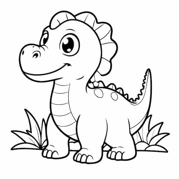 Amazing dinosaur illustration for colouring page