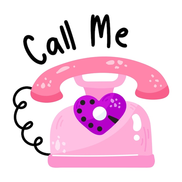 An amazing flat sticker of call me