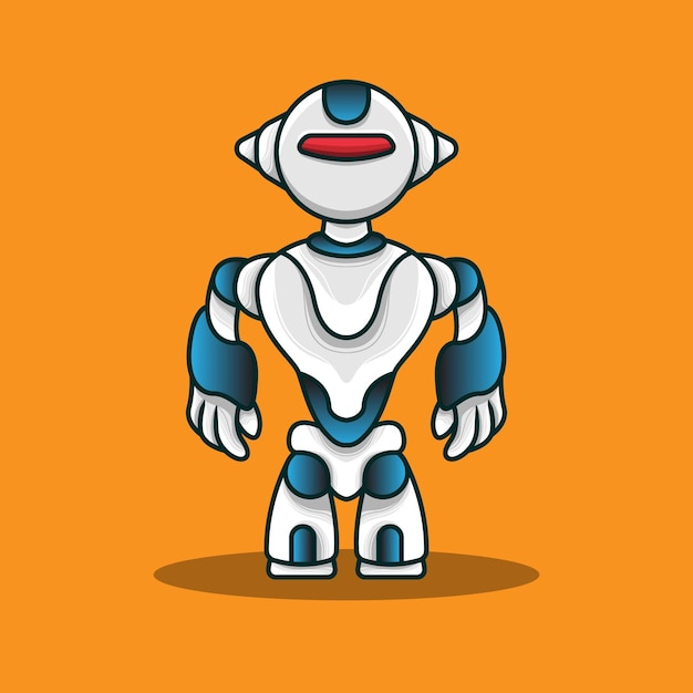 Vector amazing futuristic humanoid robot mascot logo icon