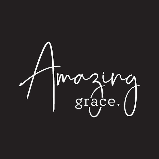 Vector amazing grace cross typography vector t shirt design