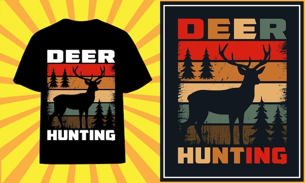 사냥 티셔츠 프리미엄 벡터를 위한 놀라운 사냥 티셔츠 디자인