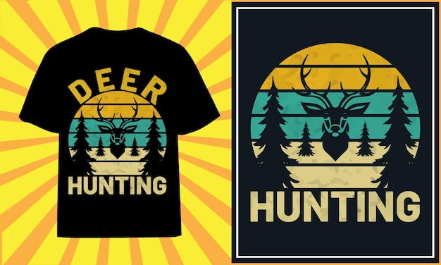 amazing hunting tshirt design for hunting t shirt premium vector