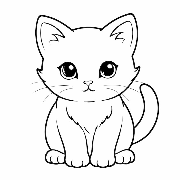 Vector amazing kitten drawing illustration for kids page