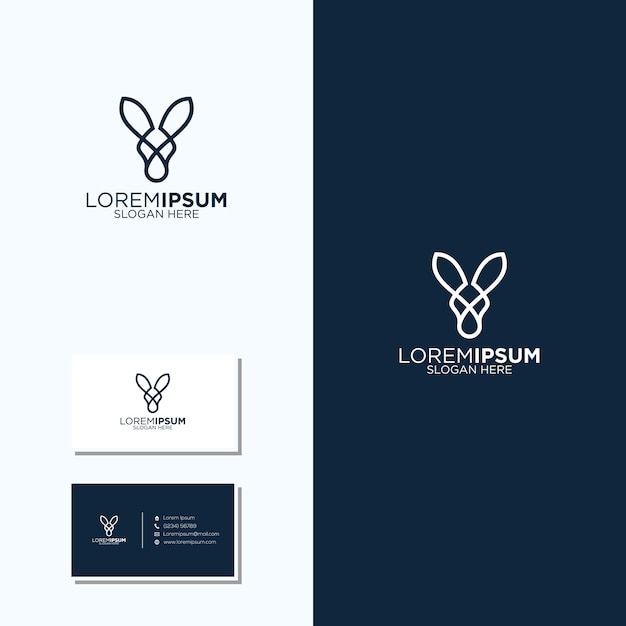 Amazing line art kangaroo logo and business cards