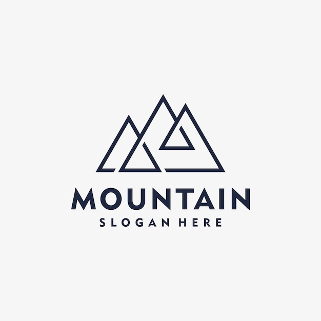 Incredibile linea minimal art logo montagna ispirazione