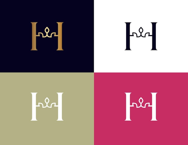 Vector amazing luxury crown beauty logo letter h