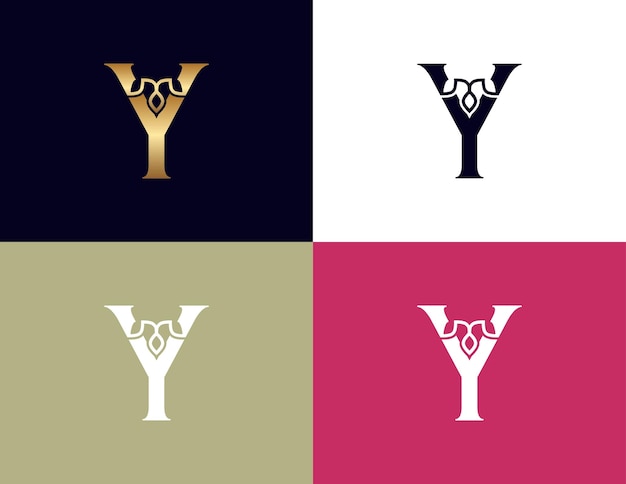 amazing luxury crown beauty logo letter Y