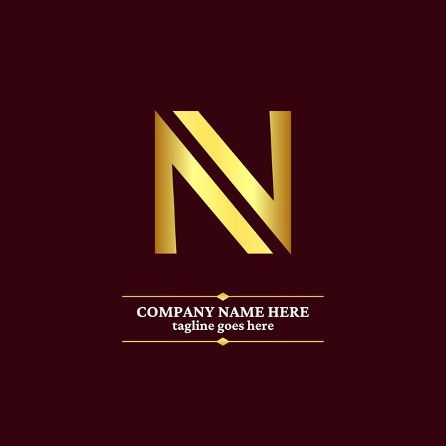 Amazing luxury letter N logo vector