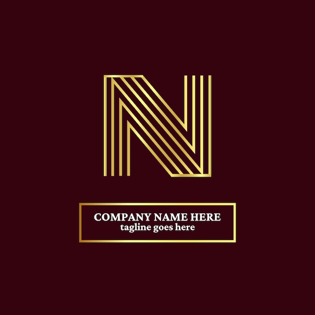 Amazing luxury letter N logo vector