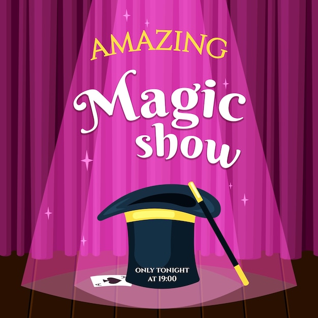 Vector amazing magic show poster