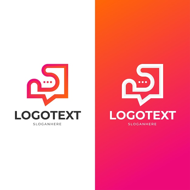 Amazing Modern Minimalist Gradient Chat Logo Design With Letter D Logo