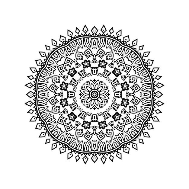 Amazing Ornamental black Mandala for coloring book design