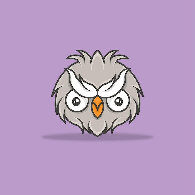 Amazing Owl Head Cartoon Mascot