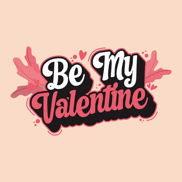 Amazing pink valentine typography design