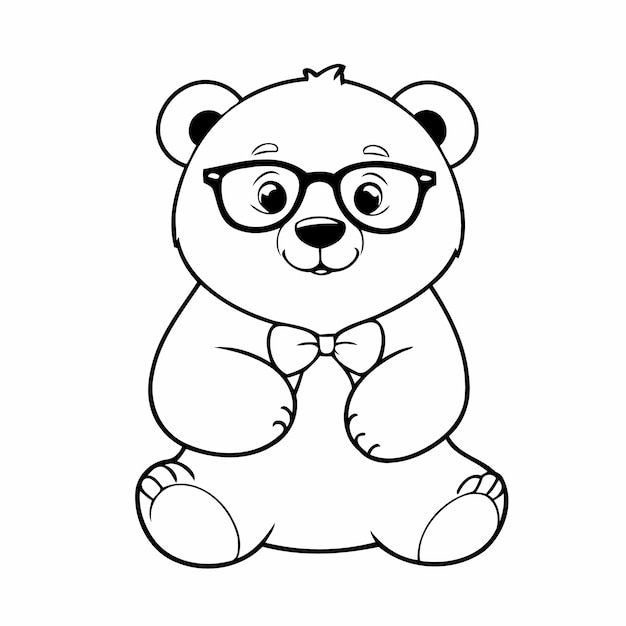 Amazing PolarBear doodle illustration for kids page