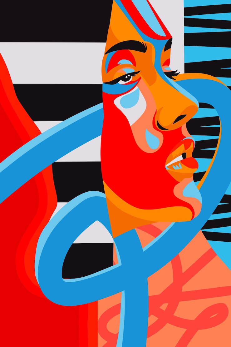 Vector amazing potrait style illustration
