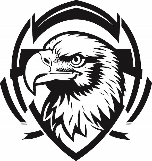 Vector amazing and powerful eagle emblem art vector