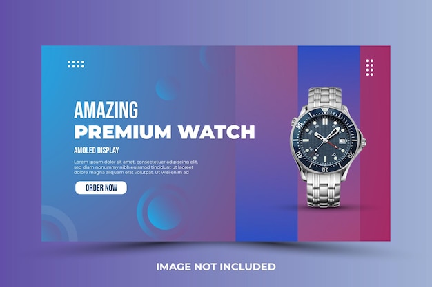 Vettore incredibile banner per orologi premium