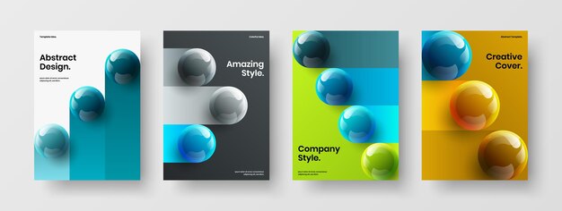 Amazing realistic spheres brochure illustration composition
