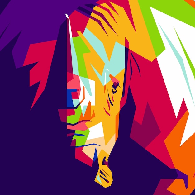 Amazing rhino in wpap art Eps file