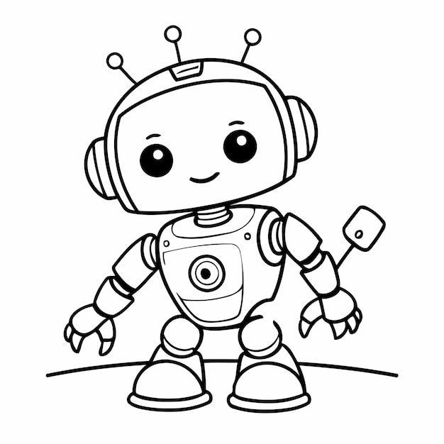 Vector amazing robot doodle for toddlers book