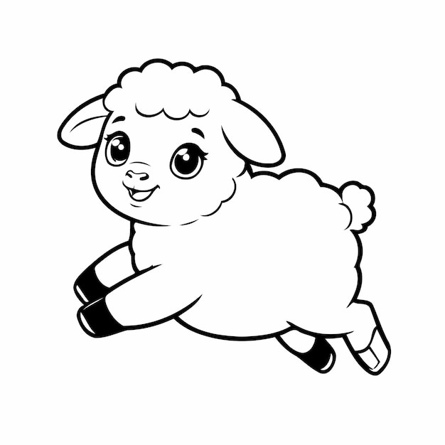 Amazing Sheep drawing for kids colouring page