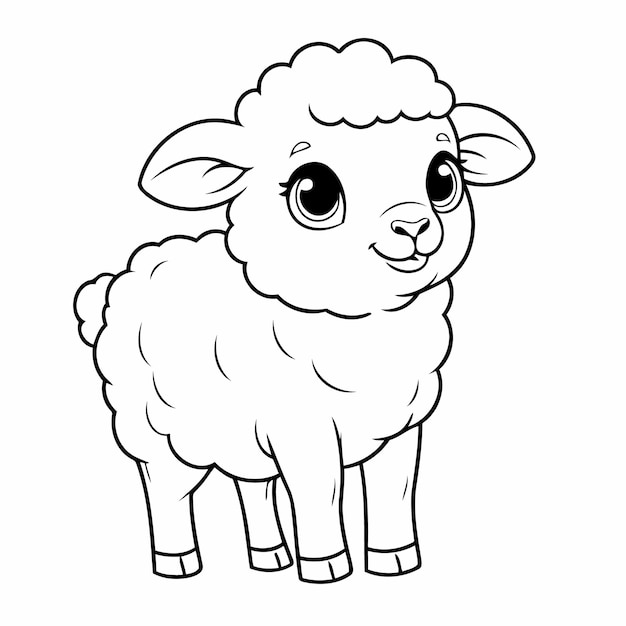 Vector amazing sheep drawing for toddlers book