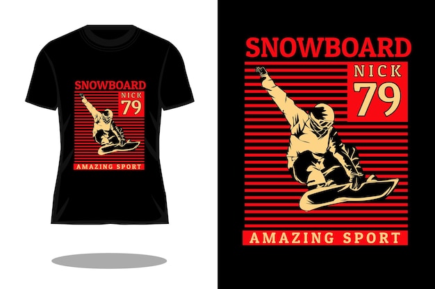 Amazing sport silhouette retro t shirt design