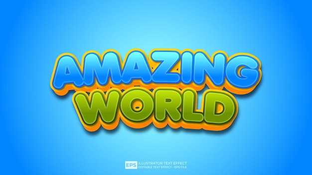 Amazing World bewerkbaar lettertype voor teksteffecten