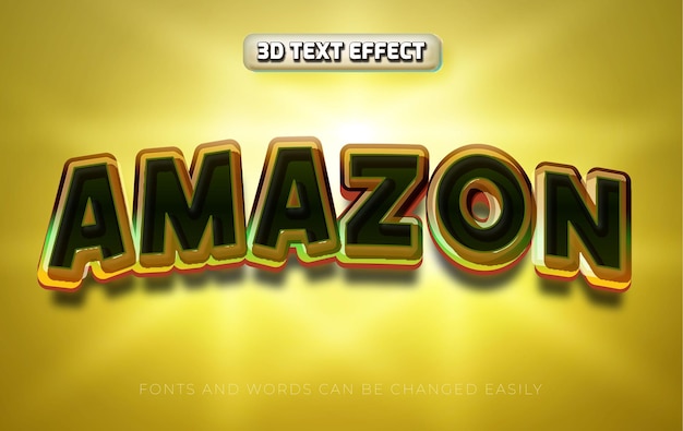 Vector amazon 3d editable text effect style