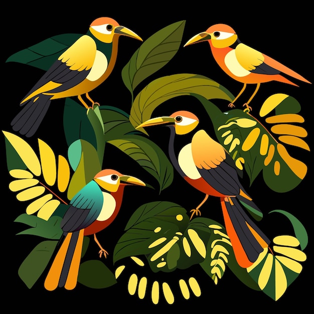 Amazon Rainforest Avian Icons