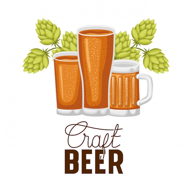 Ambachtelijke bier label geïsoleerd pictogram