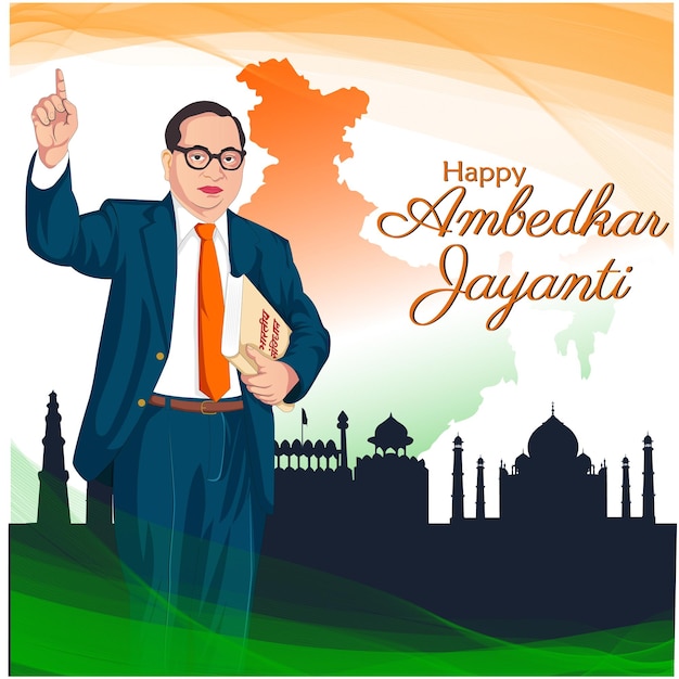 벡터 배경과 함께 ambedkar jayanti 포스터 디자인