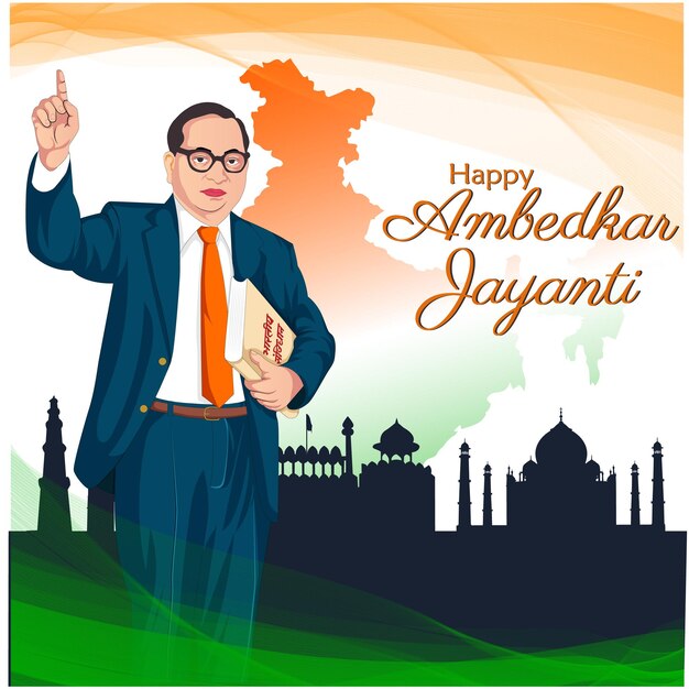 Ambedkar Jayanti poster ontwerp met achtergrond