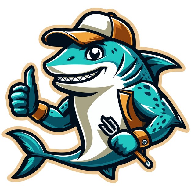 Vector amberjack mascot vector illustration on white background