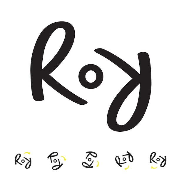 Vector ambigram-logo met de woorden roy