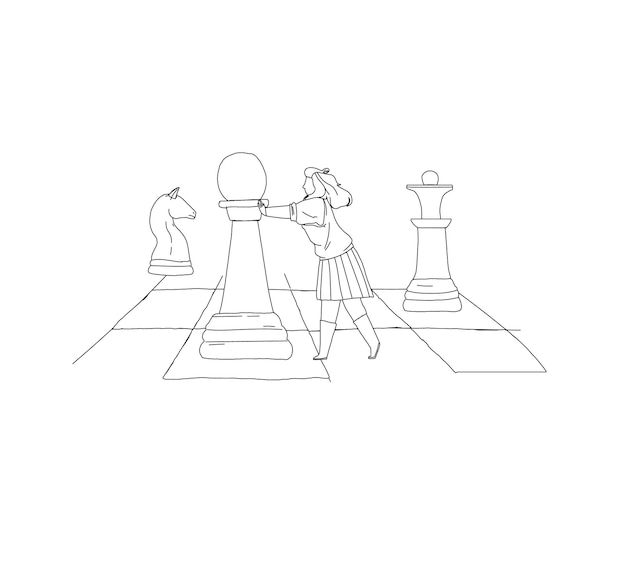 Next Move in Chess Game. Think. Vector Illustration Stock Vector -  Illustration of choose, fight: 145555923