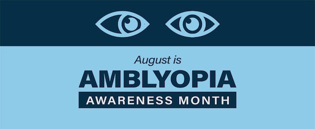 Amblyopia Awareness Month wordt gevierd in augustus Vector banner poster