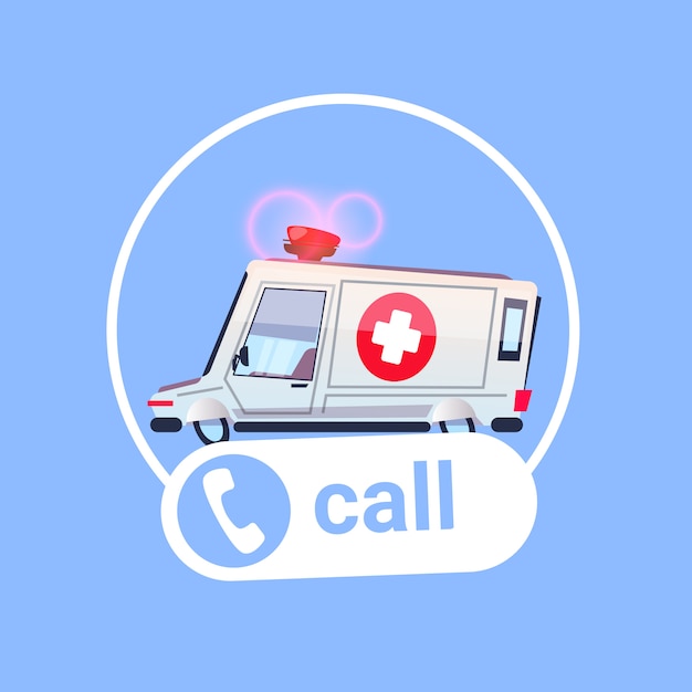 Ambulance car call icon first assistance emergency medical help