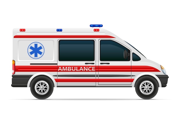 Ambulance car medical vehicle  illustration isolated on white background