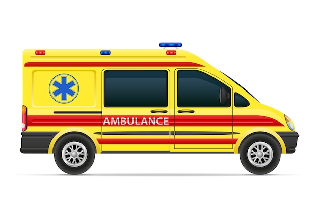 Ambulance car medical vehicle  illustration isolated on white background