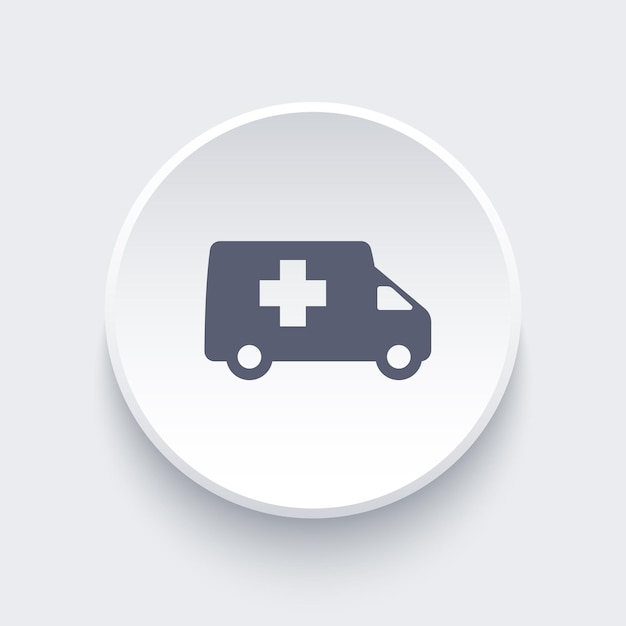 Ambulance car round icon