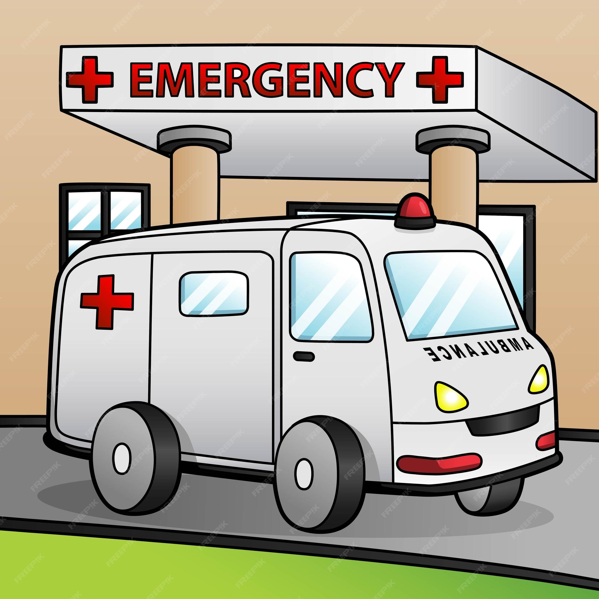 Premium Vector | Ambulance cartoon colored vehicle illustration
