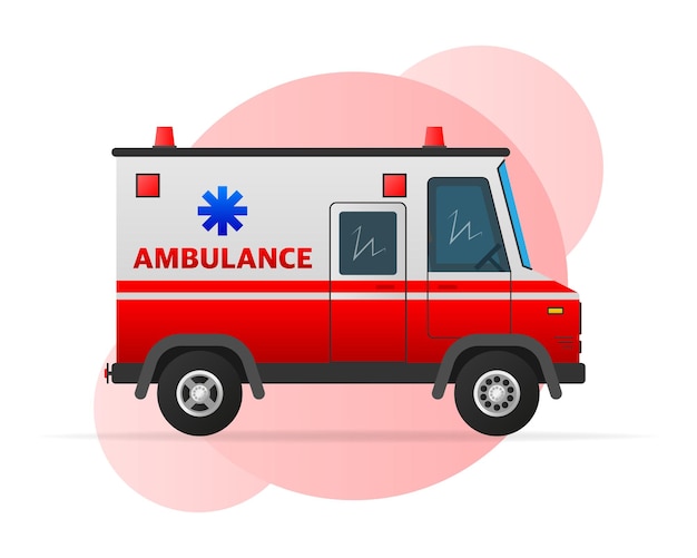 Vettore automobile di emergenza dell'ambulanza o automobile che si muove veloce illustrazione vettoriale