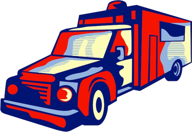 Ambulance Emergency Vehicle Retro