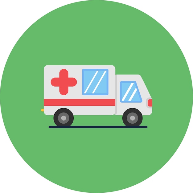 Vector ambulance flat illustration