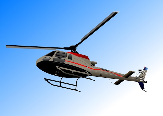 Ambulance Helicopter Vector 3d illustration